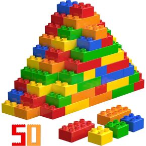 Large Building Block Set,25 Building Blocks,Compatible with Duplo Building Bricks and Top Brands,Suitable for Children Aged 3 4 5 6 Years,A Great Building Block Gift for Boys and Girls.