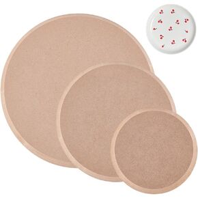 BENECREAT 3 PCS Round Pottery Mold Ceramic Plate Forming Mould, Density Board Printed Blanks Peeling Clay Plate for DIY Ceramic Cutting and Printed Blanks Modeling Clay Plate Forming