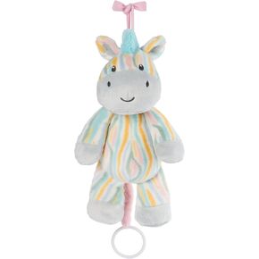 GUND Baby Safari Friends Zebra Pull-Down Musical Plush, Travel Friendly Sensory Toy with Stroller Loop for Ages 0 and Up, Rainbow, 12"