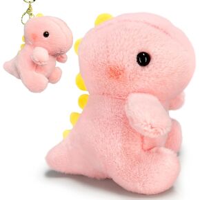 Fat Dinosaur Stuffed Animals, Dino Kawaii Plush Toy for Girls and Boys, Soft Dinosaur Plush Toys Keychain, Small Dinosaur Plushies, Mini Stuffed Animal for Kids, Goodie Bag Stuffers (Light Green)
