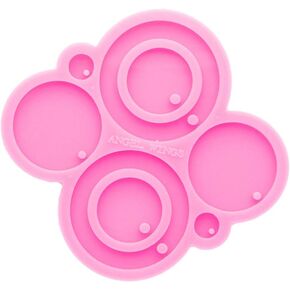 Shiny Glossy Round Circle Earrings Mold DIY Epoxy Silicone Molds Earring Jewelry Resin Silicone Casting Molds Earring Keychain Pendant Jewelry Making Tools