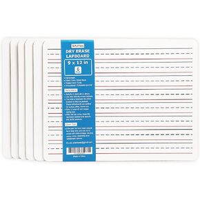 Small Dry Erase Board Paddle - 6 Pack, 8" x 6" Double Sided Handheld Mini Whiteboard - Personal Dry Erase Paddles Perfect for Kids, Students, Teachers, Classroom and School Supplies
