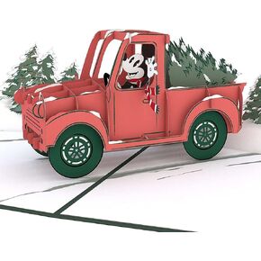 Lovepop Disney's Holiday Pop-Up Card - 3D Christmas Greeting Cards for Boys, Girls, Men, Women - Mickey and Minnie 5" x 7" Mistletoe - Blank Note Card & Envelope Included
