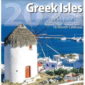 Bachmann Press 2025 Greek Isles Full Size Wall Calendar for Planning, Scheduling, and Organizing