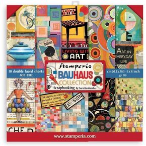 Stamperia International Stamperia-Mini Scrapbooking Pad-Bauhaus, 8 x 8 inches, Multicoloured