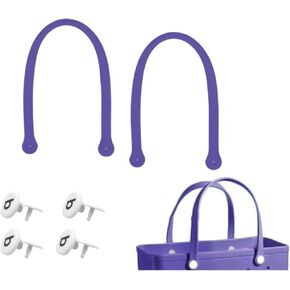 Replacement Straps for Bog Bag, Replacement Handles with 4 Replacement Snaps for Rubber Beach Bag, EVA Bag Strap Replacement, Bogg Beach Bag Repair Kit (Red)