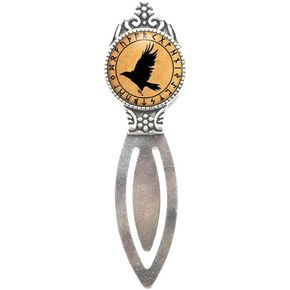 Bird Bookmarker Rune Bookmark Occult Jewelry Charm Norse Amulet Animal Raven Bookmarker Crow Bookmarker,Cute Bookmark,M400,Silver,bronze,3.19 inchx0.91 inch