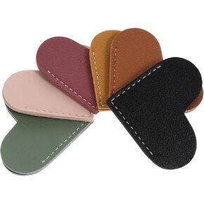 Amosfun 6Pcs Leather Heart Bookmark for book lovers book marks for book lovers book marks for kid bookmarks corner page heart page corner book darts love money school supplies child