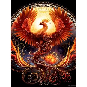 UPABLUNSO Diamond Painting Kits for Adults Phoenix with Red Flames Diamond Art DIY 5D Full Round Drill Crystal Rhinestone Arts and Crafts for Home Decor Wall Decor 12x16inch
