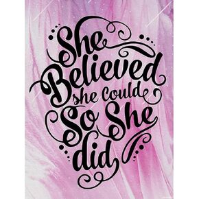 UPABLUNSO Diamond Painting Inspirational Quotes She Believed She Could So She Did Kit for Adults Diamond Art Painting by Number Kits Gem Art Wall Home Decor 12x16 inch