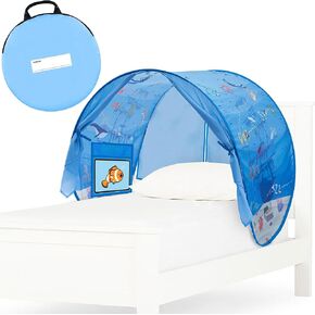Pink Unicorn Twin Size Bed Tent for Girls and Boys - Kids Bed Tent – Toddler Bed Tent for Boys – Under Bunk Bed Tent Top Bunk – Privacy Pop Up Sleeping Tent – Educational Magical Dream Tent
