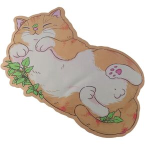 okhobby Cute and Creative Cat Mouse Pad, Non Slip Leather Office Mouse Pad, Orange Desk Pad, Cartoon Cat Design, Office Desk Accessories