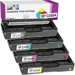 Limeink Compatible Toner Cartridges Replacement for Ricoh SP C250 C261 High Capacity for RICOH Aficio SP C250DN C250SF C261SFN C261SFNw C261DNw Laser Printers 1 Black 1 Cyan 1 Magenta 1 Yellow