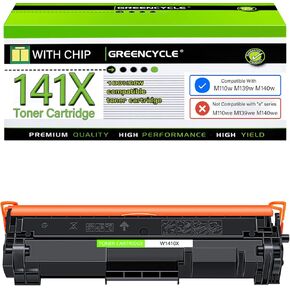 greencycle W1410X W1410A 141A Compatible Replacement for Hp 141X Black Toner Cartridge Laserjet Pro M110w MFP M140w M139w(1Pk,with chip)