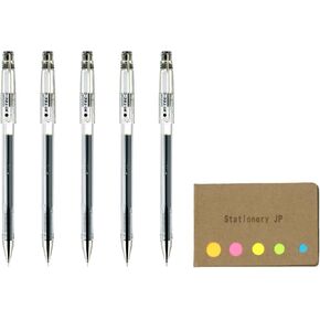 Pilot Hi-Tec-C 05 Gel Ink Pen, Extra Fine Point 0.5mm, Blue Ink, 5-Pack, Sticky Notes Value Set