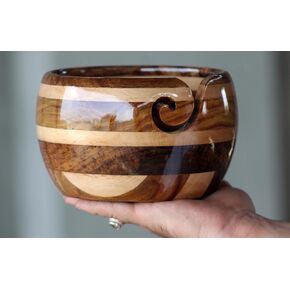 Rosewood Yarn Storage Bowl for Knitting & Crocheting, Wooden Knitting Yarn Bowl Handcrafted, Wooden Yarn Storage Bowl Yarn Holder Best Gift Idea for Knitters