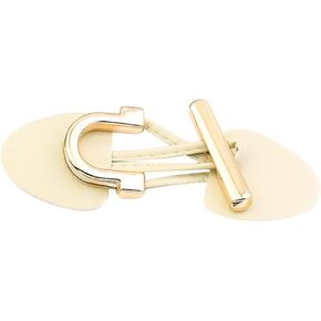 1 Pair Metal Horn Leather Buckle Toggle Button for Clothing Sew on Toggle Buttons Neck Extender for Dress Shirt Vintage Closure with Resin Horn Button Large Jacket Fur Coat