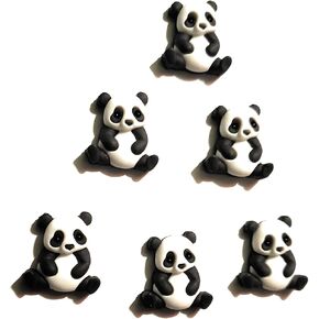 The Panda Series Buttons by Dress It Up Buttons and Embellishments - 6 Pieces - Panda Singles