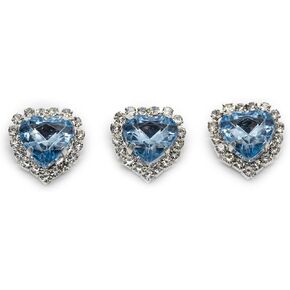 5pcs Multi Peach Heart Rhinestone Button Clip - Stylish Acrylic Flat Bottom Decorative Clothing Sewing Accessories