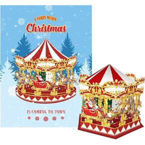 Pop Up Christmas Cards, 3D Gingerbread Town Christmas Pop Up Card, Happy Holidays Pop Up Cards for Kids, Son, Daughter, Holiday, Xmas, Gingertown, Envelopes included