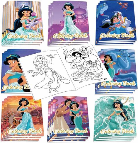 24 قطعة من دفاتر تلوين الأميرة الصغيرة، كتاب رسم الأميرة DIY هدايا الحفلات المدرسية، كتب الأنشطة، مصباح سحري كبير، لوازم تزيين حفلات أعياد الميلاد in Saudi Arabia