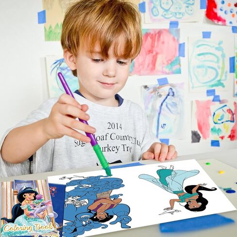 24 قطعة من دفاتر تلوين الأميرة الصغيرة، كتاب رسم الأميرة DIY هدايا الحفلات المدرسية، كتب الأنشطة، مصباح سحري كبير، لوازم تزيين حفلات أعياد الميلاد in Saudi Arabia