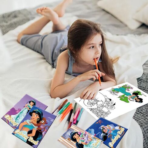 24 قطعة من دفاتر تلوين الأميرة الصغيرة، كتاب رسم الأميرة DIY هدايا الحفلات المدرسية، كتب الأنشطة، مصباح سحري كبير، لوازم تزيين حفلات أعياد الميلاد in Saudi Arabia