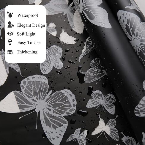 Gloreyan 20 Sheets Flower Wrapping Paper with Butterfly, Florist Bouquet DIY Craft Fresh Flower Wrapping Paper Waterproof Floral Wrapping Gift Packaging Material Florist Supplies (Black) in Saudi Arabia