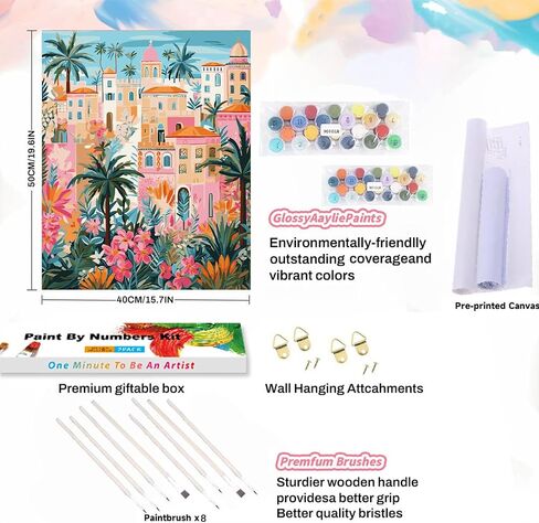 GOUGOUFAFA Paint by Numbers for Adults Beginners 2 Pack- Landscape Adult Paint by Numbers in Colorful Gift Box, Scenery Painting by Numbers for Gift Home Wall Decor(16 x 20 Inch) in Saudi Arabia