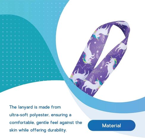 Stylish Cotton Lanyard Keychain with Breakaway Clasp - Purple Unicorn Durable ID Badge Holder & Keychain for Students and Professionals - Includes Vertical Card Case in Saudi Arabia