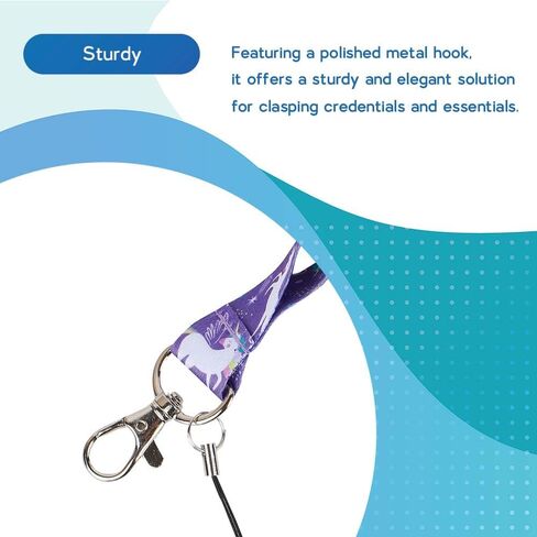 Stylish Cotton Lanyard Keychain with Breakaway Clasp - Purple Unicorn Durable ID Badge Holder & Keychain for Students and Professionals - Includes Vertical Card Case in Saudi Arabia