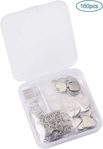 Beadthoven 40pcs Stainless Steel Heart Charms Mixed Polished Metal Heart Blank Stamping Tag Pendants Valentine’s Day Accessories for DIY Necklace Bracelet Charms Gifts in Saudi Arabia