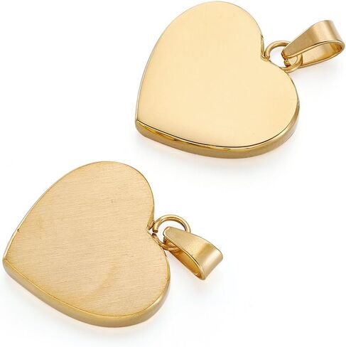 Beadthoven 40pcs Stainless Steel Heart Charms Mixed Polished Metal Heart Blank Stamping Tag Pendants Valentine’s Day Accessories for DIY Necklace Bracelet Charms Gifts in Saudi Arabia