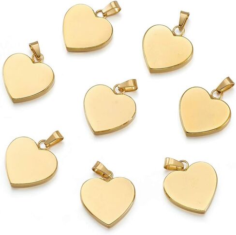 Beadthoven 40pcs Stainless Steel Heart Charms Mixed Polished Metal Heart Blank Stamping Tag Pendants Valentine’s Day Accessories for DIY Necklace Bracelet Charms Gifts in Saudi Arabia