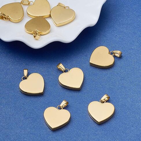 Beadthoven 40pcs Stainless Steel Heart Charms Mixed Polished Metal Heart Blank Stamping Tag Pendants Valentine’s Day Accessories for DIY Necklace Bracelet Charms Gifts in Saudi Arabia