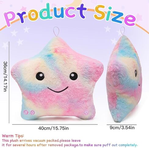 Subao Sensory Toys for Toddlers,14" Toddler Pillow with Light & Music,Plush Star Night Light for Kids Autism Sensory Products,Birthday Xmas Gifts for 3 4 5 6 7 8 9 10 Year Old Boys Girls Colorful in Saudi Arabia