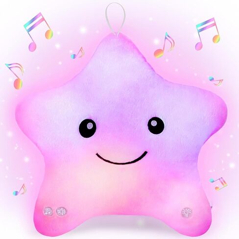 Subao Sensory Toys for Toddlers,14" Toddler Pillow with Light & Music,Plush Star Night Light for Kids Autism Sensory Products,Birthday Xmas Gifts for 3 4 5 6 7 8 9 10 Year Old Boys Girls Colorful in Saudi Arabia