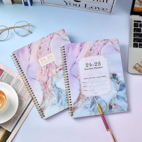 مخطط المعلم 2024-2025 - مخطط الدروس 2024-2025، يوليو 2024 - يونيو 2025، 8 بوصة × 10 بوصة، كتاب خطة الدرس، مخطط المدرسة المنزلية الأسبوعية والشهرية in Kuwait