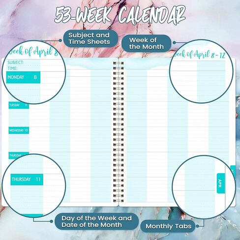 مخطط المعلم 2024-2025 - مخطط الدروس 2024-2025، يوليو 2024 - يونيو 2025، 8 بوصة × 10 بوصة، كتاب خطة الدرس، مخطط المدرسة المنزلية الأسبوعية والشهرية in Kuwait