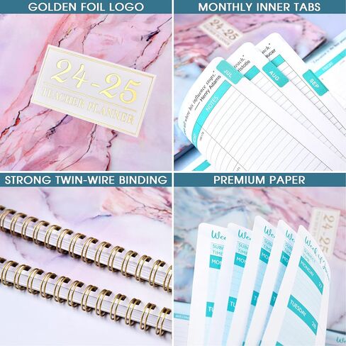 مخطط المعلم 2024-2025 - مخطط الدروس 2024-2025، يوليو 2024 - يونيو 2025، 8 بوصة × 10 بوصة، كتاب خطة الدرس، مخطط المدرسة المنزلية الأسبوعية والشهرية in Kuwait