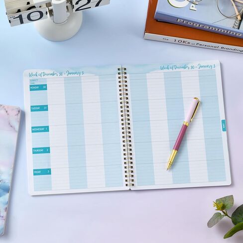 مخطط المعلم 2024-2025 - مخطط الدروس 2024-2025، يوليو 2024 - يونيو 2025، 8 بوصة × 10 بوصة، كتاب خطة الدرس، مخطط المدرسة المنزلية الأسبوعية والشهرية in Kuwait