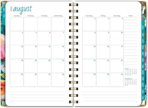 مخطط السنة الأكاديمية 2024-2025: (يونيو 2024 حتى يوليو 2025) 5.5 بوصة × 8 بوصة مخطط يومي وأسبوعي وشهري وجدول أعمال سنوي. مجموعة إشارة مرجعية ومجلد جيب ومذكرة لاصقة (زهور باللون الأخضر المخضر) in Kuwait