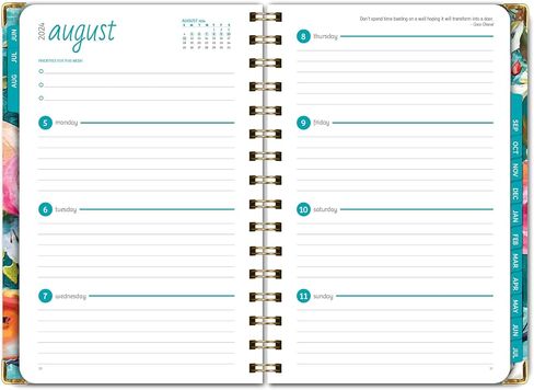 مخطط السنة الأكاديمية 2024-2025: (يونيو 2024 حتى يوليو 2025) 5.5 بوصة × 8 بوصة مخطط يومي وأسبوعي وشهري وجدول أعمال سنوي. مجموعة إشارة مرجعية ومجلد جيب ومذكرة لاصقة (زهور باللون الأخضر المخضر) in Kuwait