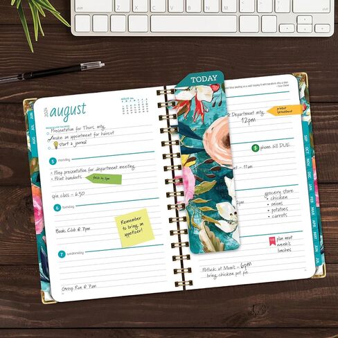 مخطط السنة الأكاديمية 2024-2025: (يونيو 2024 حتى يوليو 2025) 5.5 بوصة × 8 بوصة مخطط يومي وأسبوعي وشهري وجدول أعمال سنوي. مجموعة إشارة مرجعية ومجلد جيب ومذكرة لاصقة (زهور باللون الأخضر المخضر) in Kuwait