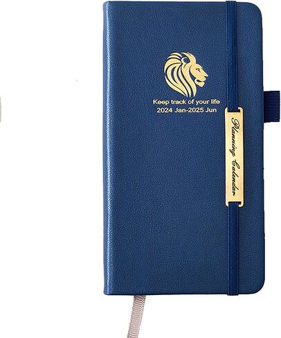 مخطط أسبوعي 2024-2025، أسبوعي وشهري يوميًا - من يناير 2024 - يونيو 2025، A6 (4 × 6 بوصة) تقويم مخطط السنة الأكاديمية، غلاف فني، جيب، ورق 100 جرام في المتر المربع - أزرق in Saudi Arabia