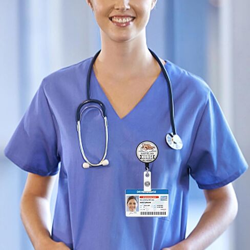 YAZMEEN Nurse Retractable Badge Reel with Alligator Clip Sleep All Day Nurse All Night ID Badge Holder Funny Sloth Badge Funny Badge Reel Gift for Nightshift Paramedics Nurse Doctor Medical Work in Kuwait
