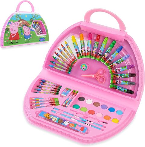 مجموعة بيبا بيج للأطفال الفنية للفتيات والفتيان، حقيبة سفر، مجموعات رسم وتلوين للأطفال، 40 قطعة إضافية من الألوان المائية، أقلام تلوين، أقلام تلوين، هدايا in Kuwait