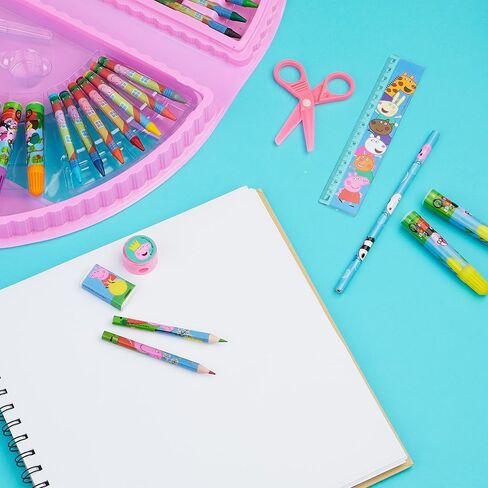 مجموعة بيبا بيج للأطفال الفنية للفتيات والفتيان، حقيبة سفر، مجموعات رسم وتلوين للأطفال، 40 قطعة إضافية من الألوان المائية، أقلام تلوين، أقلام تلوين، هدايا in Kuwait