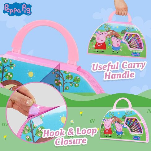 مجموعة بيبا بيج للأطفال الفنية للفتيات والفتيان، حقيبة سفر، مجموعات رسم وتلوين للأطفال، 40 قطعة إضافية من الألوان المائية، أقلام تلوين، أقلام تلوين، هدايا in Kuwait