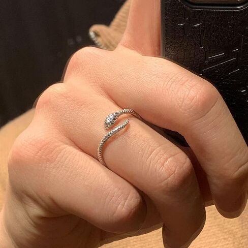 TomSunlight 925 Sterling Silver Adjustable Finger Opening Ruby Eye Snake Ring in Saudi Arabia